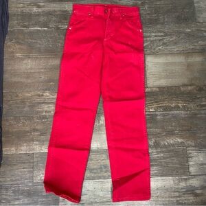 Vintage Wrangler junior girls high wasted Straight Red Jeans size 10